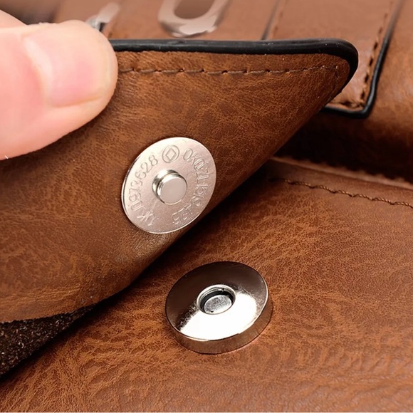 Men's vintage leather canvas crossbody messenger bag (Brand New) - Picture 7 of 7